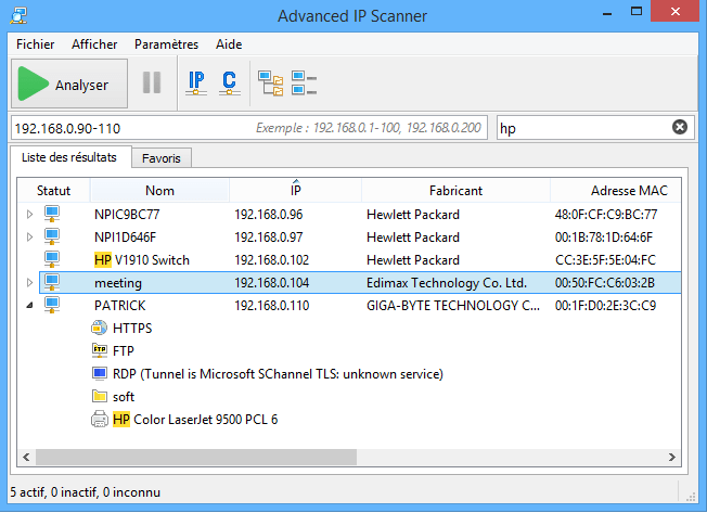 Advanced IP Scanner analyseur de réseau gratuit pour Windows