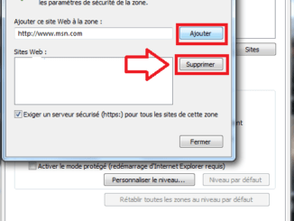 ajouter un site de confiance dans Windows 10