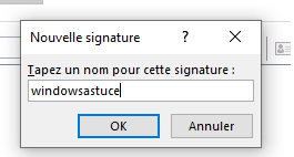 signature dans Outlook pour Windows