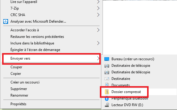 Comment compresser un dossier sous Windows