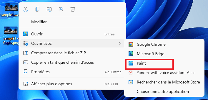 Ouvrir et modifier des images WebP sur Windows 11