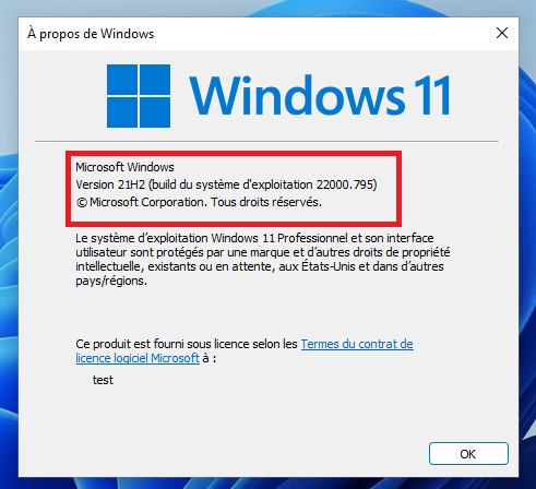 version de Windows 11 Comment vérifier la version de Windows 11
