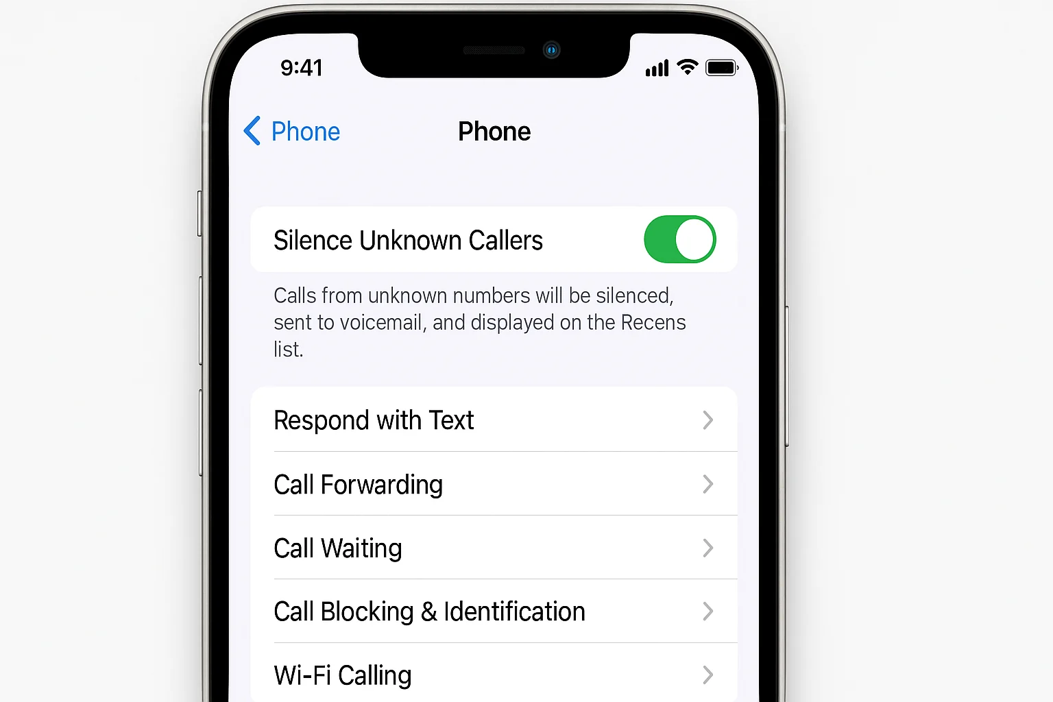 Paramètres iPhone > Page du téléphone affichant la bascule Silence des appelants inconnus activée » src= »https://windowsastuce.com/wp-content/uploads/2026/06/1780577292_885_Comment-identifier-les-appelants-inconnus-les-meilleures-applications-et-outils.png »/><img loading=