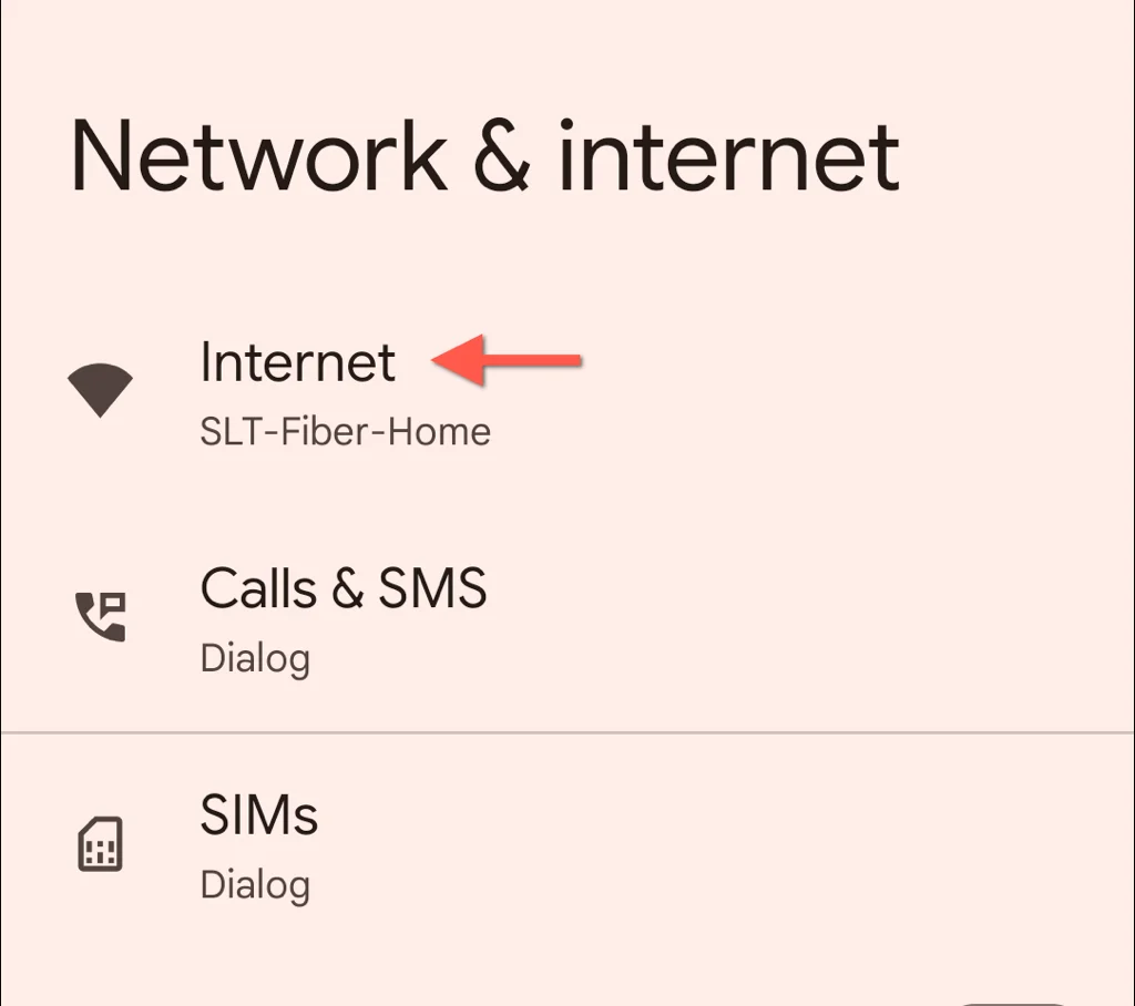 "Internet" option mise en évidence dans Paramètres. - 2-réseau-internet